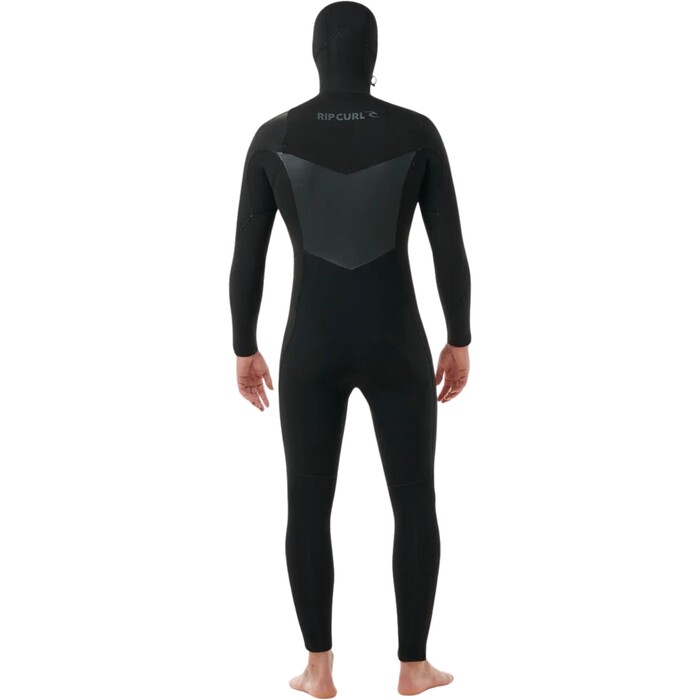 2024 Rip Curl Mens Dawn Patrol 5/4mm Hooded Chest Zip Wetsuit 155MFS - Black